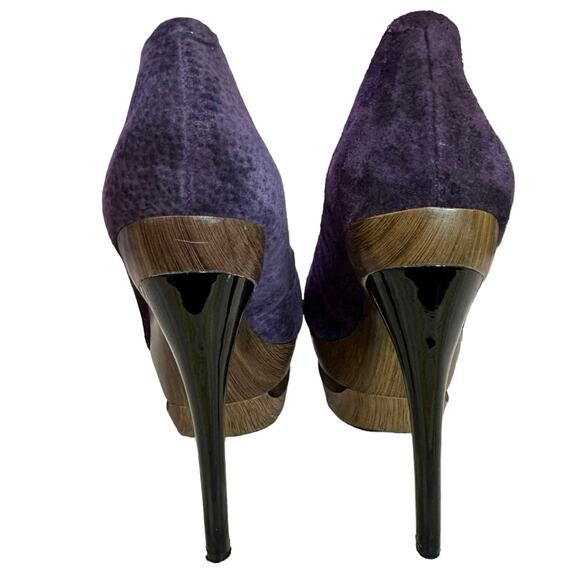 Jessica Simpson Colie pumps heels purple suede leather size 7B platform 5” heel - Picture 8 of 10